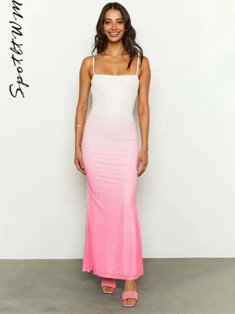 Women Gradient Backless Midi Dress Sexy Slash Neck Sleeveless High Waist Slim Dresses Summer Elegant Vacation Party Vestidos
Women Gradient Backless Midi Dress Sexy Slash Neck Sleeveless High Waist Slim Dresses Summer Elegant Vacation Party Vestidos