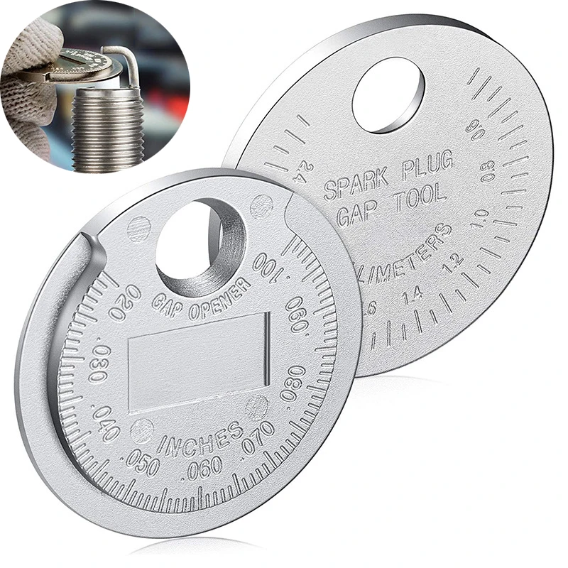 Spark Plug Gap Gauge Measurement Tool Coin-Type 0.6-2.4mm Range Spark Plug Gage Gap Tool Feeler Caliber Measuring Tool
Spark Plug Gap Gauge Measurement Tool Coin-Type 0.6-2.4mm Range Spark Plug Gage Gap Tool Feeler Caliber Measuring Tool