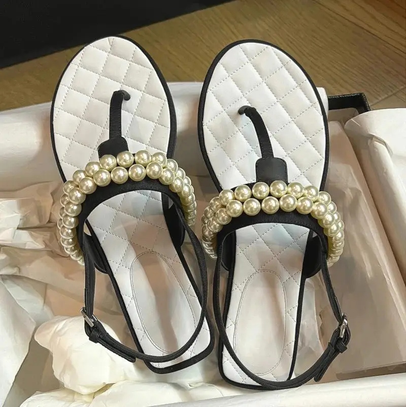 Summer Pearl Chain Women Sandals Outdoor Slingback Flats Buckle Strap Girls Shoes Open Pinch Toe Zapatos Mujer
Summer Pearl Chain Women Sandals Outdoor Slingback Flats Buckle Strap Girls Shoes Open Pinch Toe Zapatos Mujer