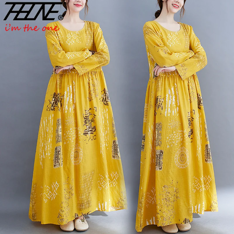 Vestido Feminino Dresses for Women Autumn Winter Robe Loose Cotton Linen Maxi Vintage Long Sleeve Bohemian OR Boho Print Casual
Vestido Feminino Dresses for Women Autumn Winter Robe Loose Cotton Linen Maxi Vintage Long Sleeve Bohemian OR Boho Print Casual