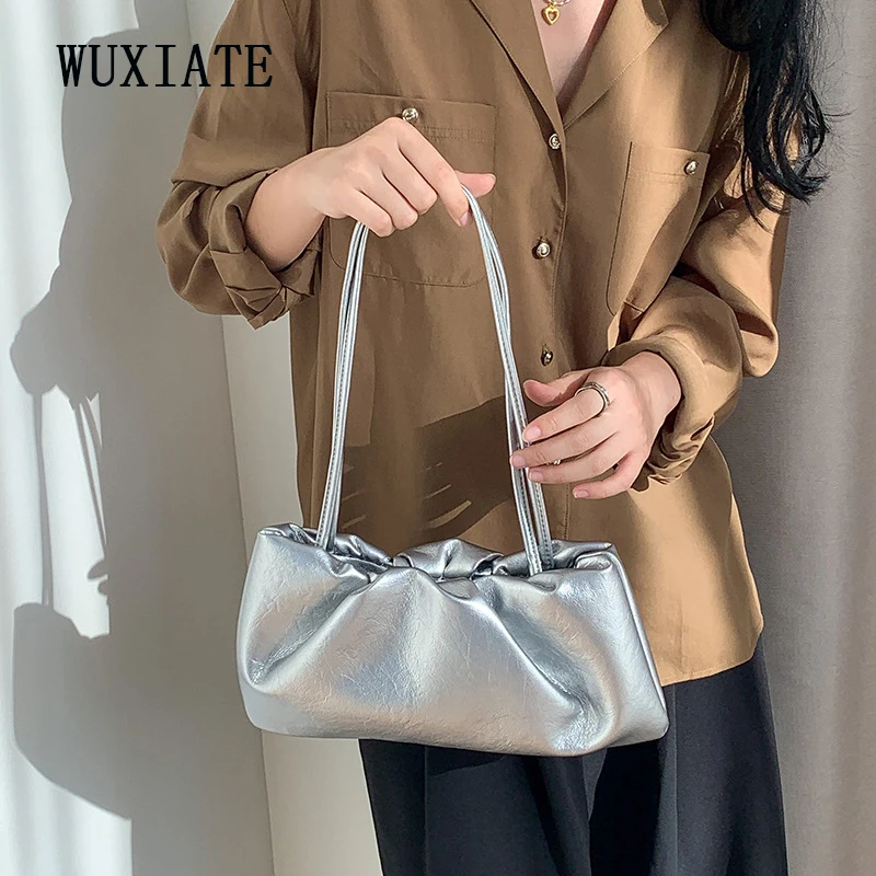 

WUXIATE Women's shoulder bag High-end texture soft underarm bag niche fashion leisure commuter crossbody bag