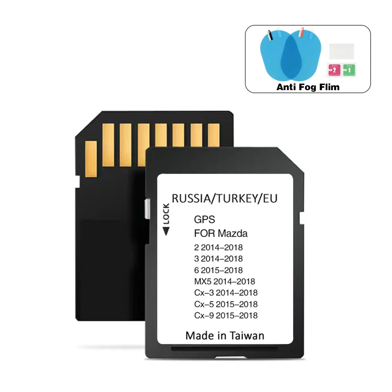 

New 2023 Version Maps EU Russia Turkey Navigation SD Card for Mazda 2/3/6/CX3/CX5/CX9/MX5 Car Sat Navi 16GB GPS Update Maps Data