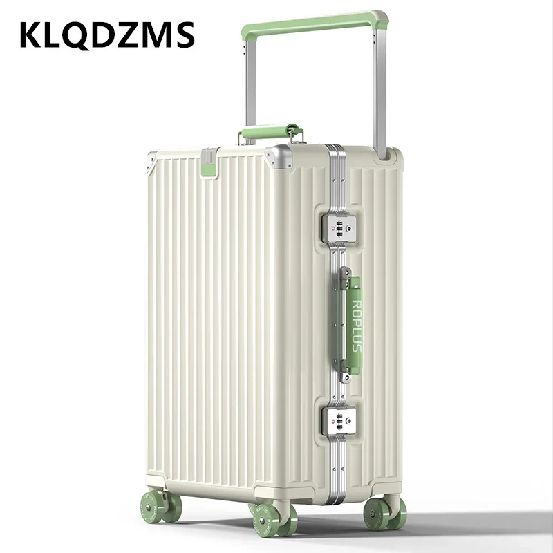 

KLQDZMS Cabin Luggage 20 Inches PC Boarding Box 24 “28” Large-capacity Aluminum Frame Trolley Case with Wheels Rolling Suitcase