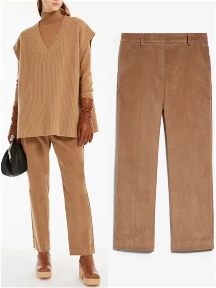 Women Ankle-length Pants Zipper High Waist OL Autumn New All-Match Straight Trousers
Women Ankle-length Pants Zipper High Waist OL Autumn New All-Match Straight Trousers