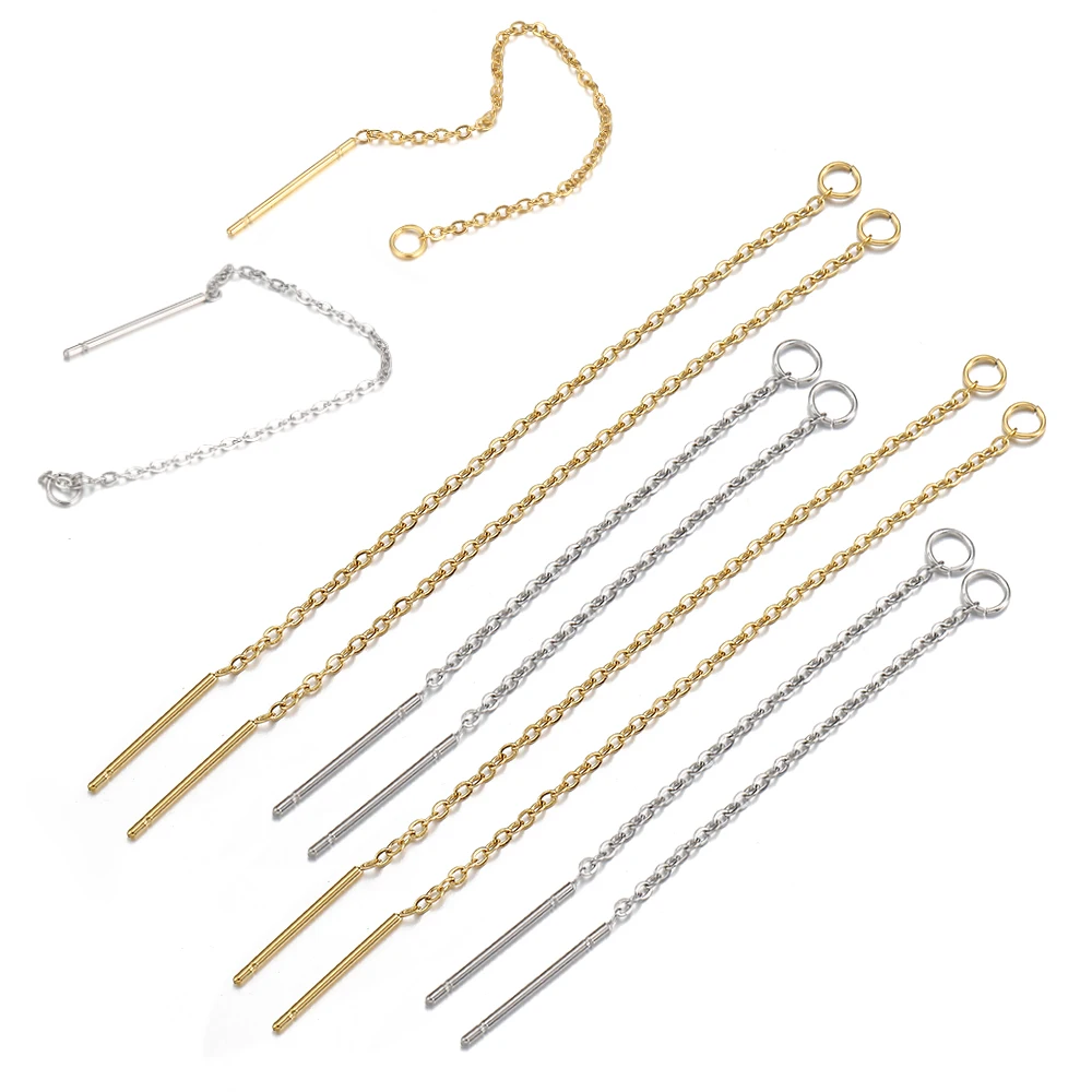 10pcs Gold Color Long Tassel Chain Stainless Steel Drop Earrings Ear Line Earring Chain Accessories DIY Jewelry Making Findings
10pcs Gold Color Long Tassel Chain Stainless Steel Drop Earrings Ear Line Earring Chain Accessories DIY Jewelry Making Findings