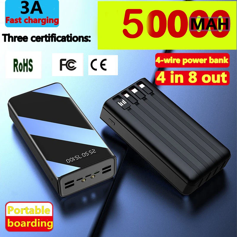 New Power Ban50000mAh TypeC Micro USB Fast Charging Powerbank LED Display Portable External Battery Charger for Phone Tablet
New Power Ban50000mAh TypeC Micro USB Fast Charging Powerbank LED Display Portable External Battery Charger for Phone Tablet