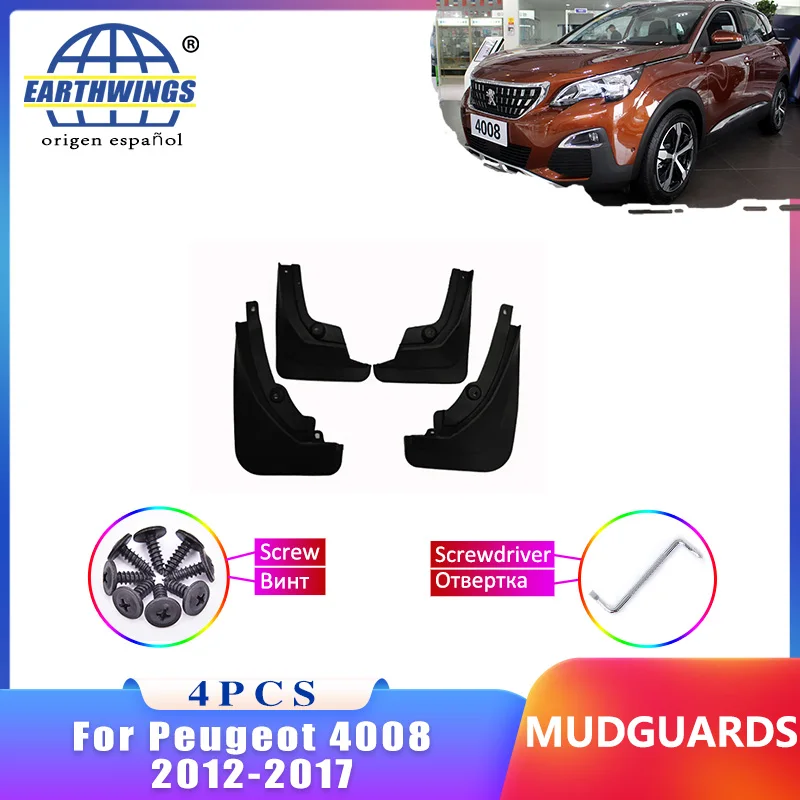 

Брызговик для Peugeot 4008 2012-2017 2016 ASX, брызговик, передний и задний брызговик, аксессуары для стайлинга автомобиля, обновленная версия игры, Cuatro Pieza