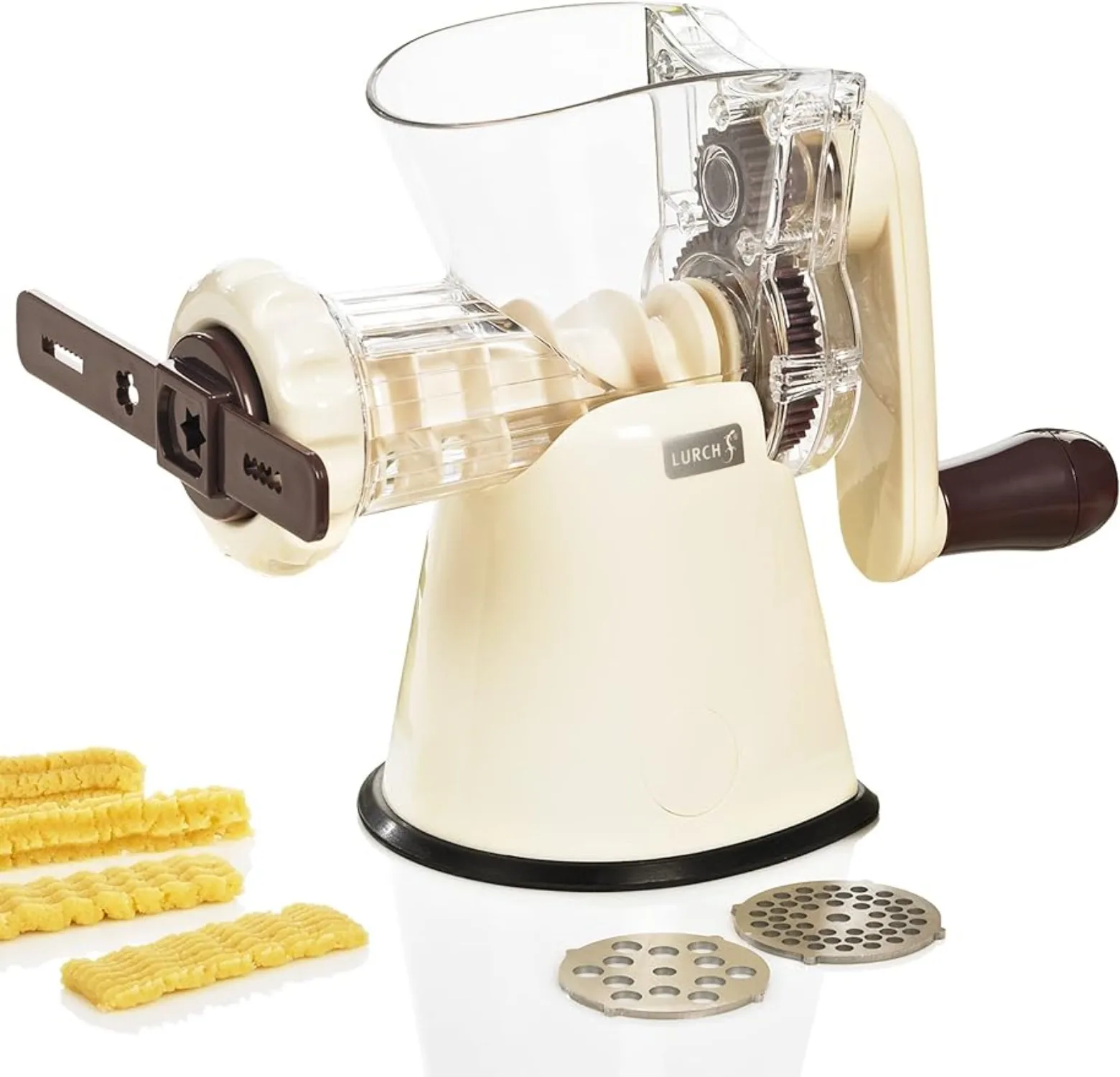 Biscuit Maker with Meat Grinder Attachment Hand Crank Drive Biscuit Churro Sausage Meat Grinder Easy To Clean - Cream White
Biscuit Maker with Meat Grinder Attachment Hand Crank Drive Biscuit Churro Sausage Meat Grinder Easy To Clean - Cream White