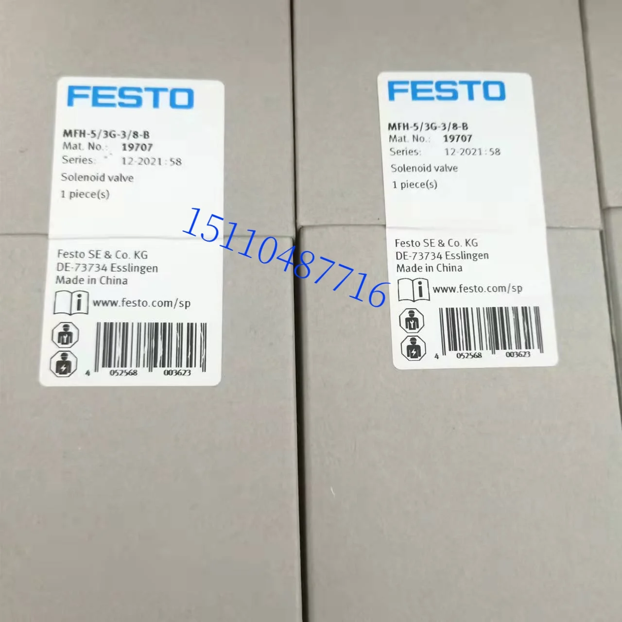 

Festo FESTO Pneumatic Solenoid Valve MFH-5/3G-3/8-B 19707 Brand New In Stock