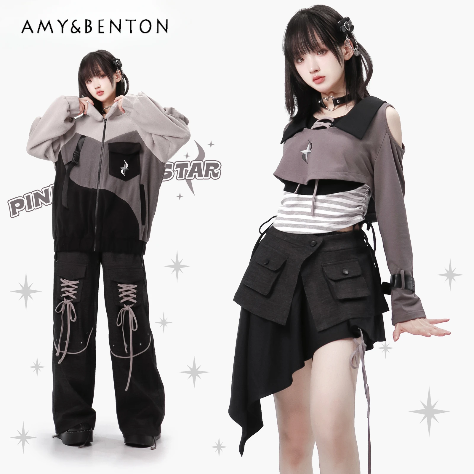 Y2K Goth Loose Slim Jackets Cross Drawstring Casual Pants Sets Winter New Preppy Style Harajuku Two Piece Sets Womens Outifits
Y2K Goth Loose Slim Jackets Cross Drawstring Casual Pants Sets Winter New Preppy Style Harajuku Two Piece Sets Womens Outifits