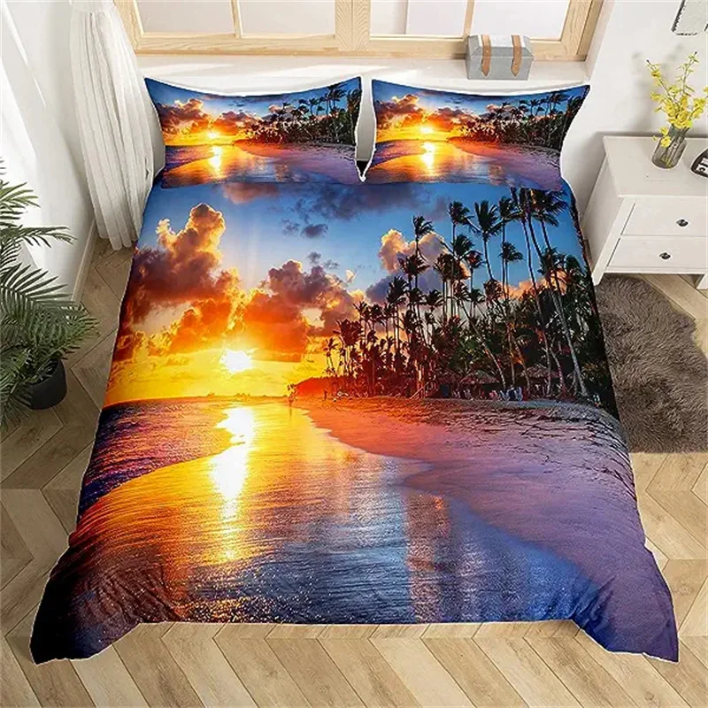 Beach Sunset Duvet Cover Summer Sea Ocean Bedding Set Hawaiian Tropical Palm Tree Nature Comforter Cover Bedroom Decorations
Beach Sunset Duvet Cover Summer Sea Ocean Bedding Set Hawaiian Tropical Palm Tree Nature Comforter Cover Bedroom Decorations