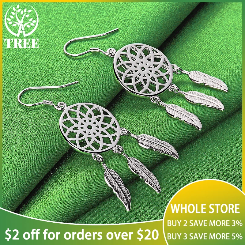 ALITREE 925 Sterling Silver Dream Catcher Drop Earrings For Women Earring Lady Fashion Party Birthday Wedding Charm Jewelry Gift
ALITREE 925 Sterling Silver Dream Catcher Drop Earrings For Women Earring Lady Fashion Party Birthday Wedding Charm Jewelry Gift