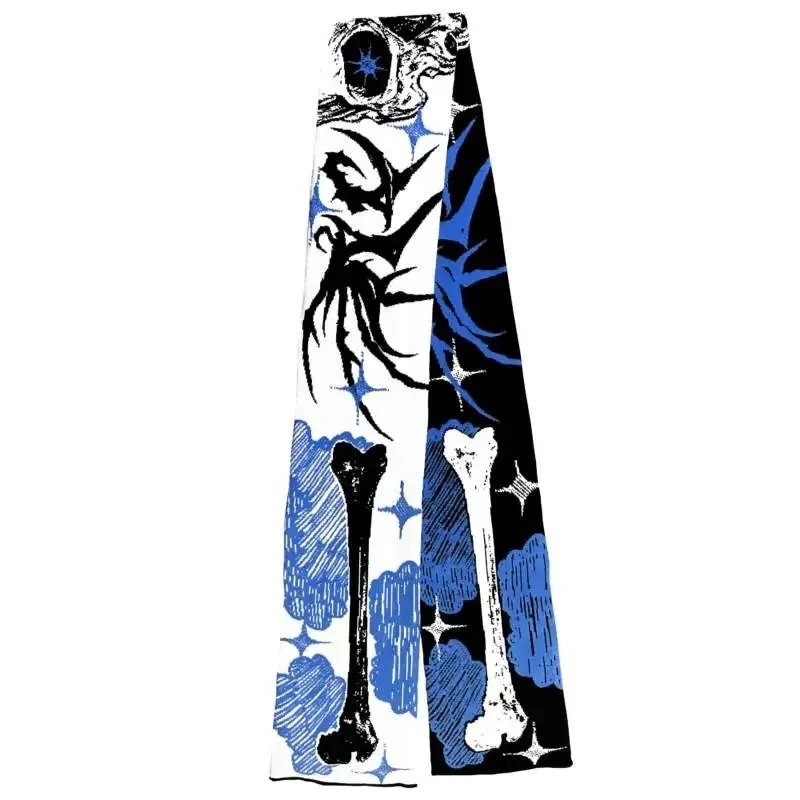 Шарф с бахромой для мужчин и женщин, черный и белый Стильный вязаный шерстяной длинный модный шарф с бахромой, черепами и перекрестными косточками
Шарф с бахромой для мужчин и женщин, черный и белый Стильный вязаный шерстяной длинный модный шарф с бахромой, черепами и перекрестными косточками