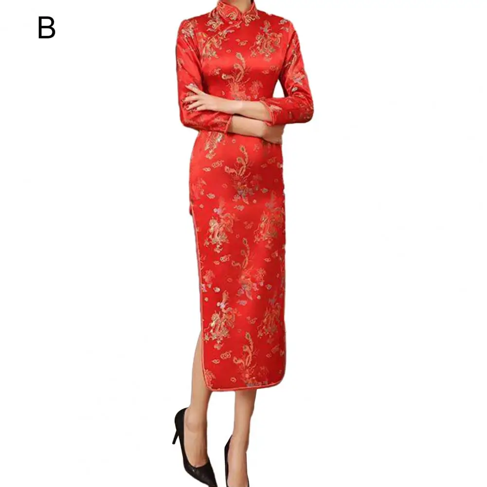 Buttoned Collar Cheongsam Women Cheongsam Dress Elegant Chinese Style Women's Cheongsam Classic Long Slit Dress for Weddings
Buttoned Collar Cheongsam Women Cheongsam Dress Elegant Chinese Style Women's Cheongsam Classic Long Slit Dress for Weddings