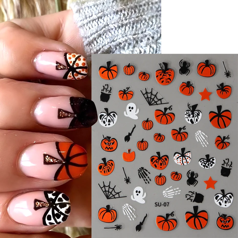 Halloween Pumpkin 3D Nail Sticker Orange White Spotted Pumpkin Design Nail Art Decor Decal DIY Cartoon Sliders For Nails LESU-07
Halloween Pumpkin 3D Nail Sticker Orange White Spotted Pumpkin Design Nail Art Decor Decal DIY Cartoon Sliders For Nails LESU-07