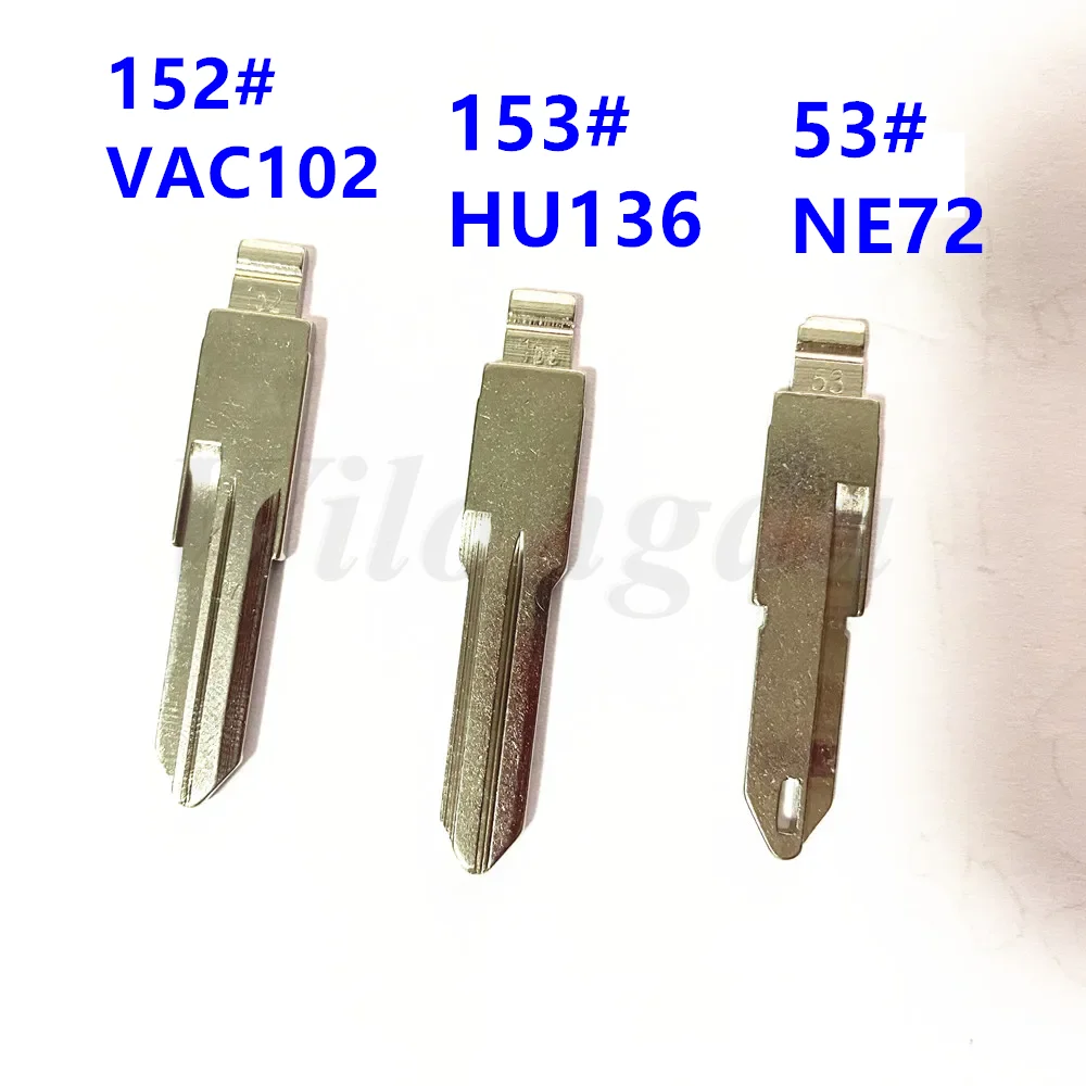 

10pcs Metal Blank Uncut Flip 152# VAC102 53# NE72 NE73 153# HU136 for RENAULT KEY FOR KD VVDI Remote Key