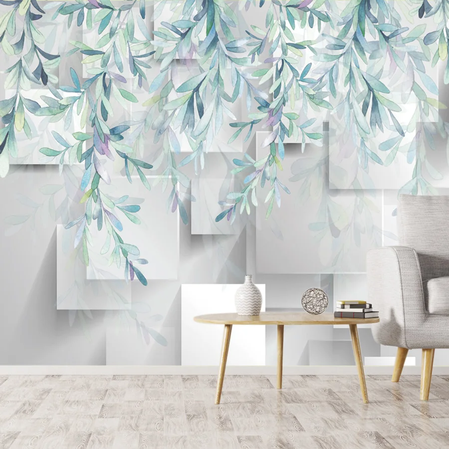 

Peel and Stick Wallpaper Removable Accept for Living Room Decoration Contact Paper Green Leaf Wall Papers Home Decor 3d Covering