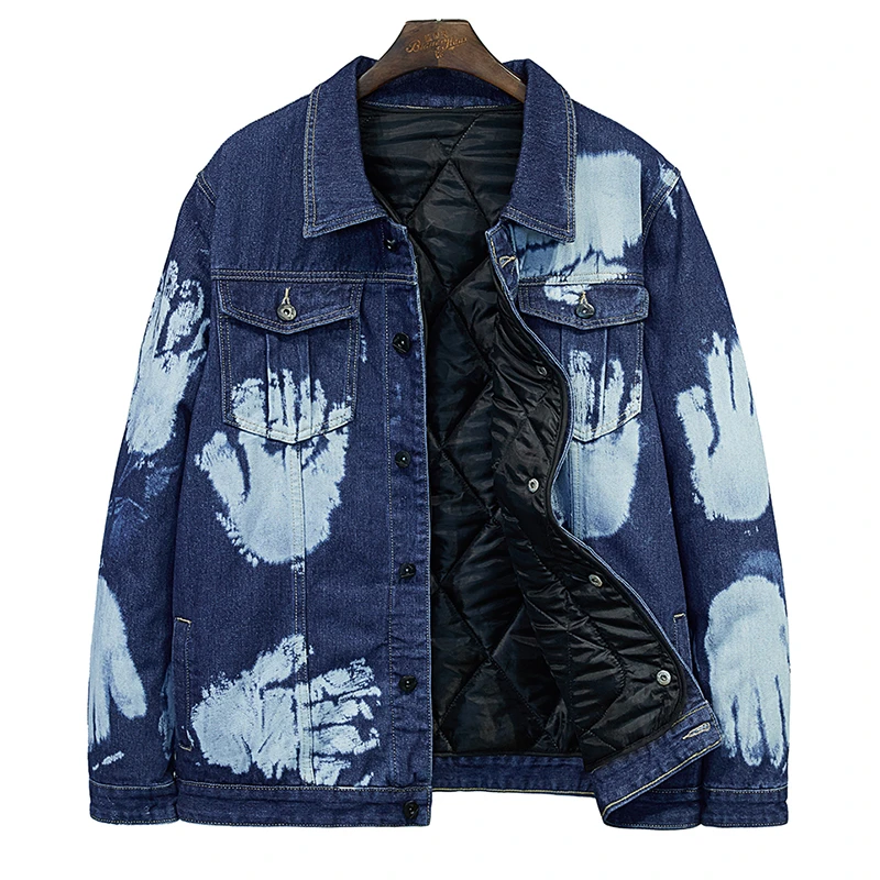 Men Winter Warm Denim Jacket Plus Size Palm Print Coat Detachable Thicken Liner Quilted Outerwear
Men Winter Warm Denim Jacket Plus Size Palm Print Coat Detachable Thicken Liner Quilted Outerwear