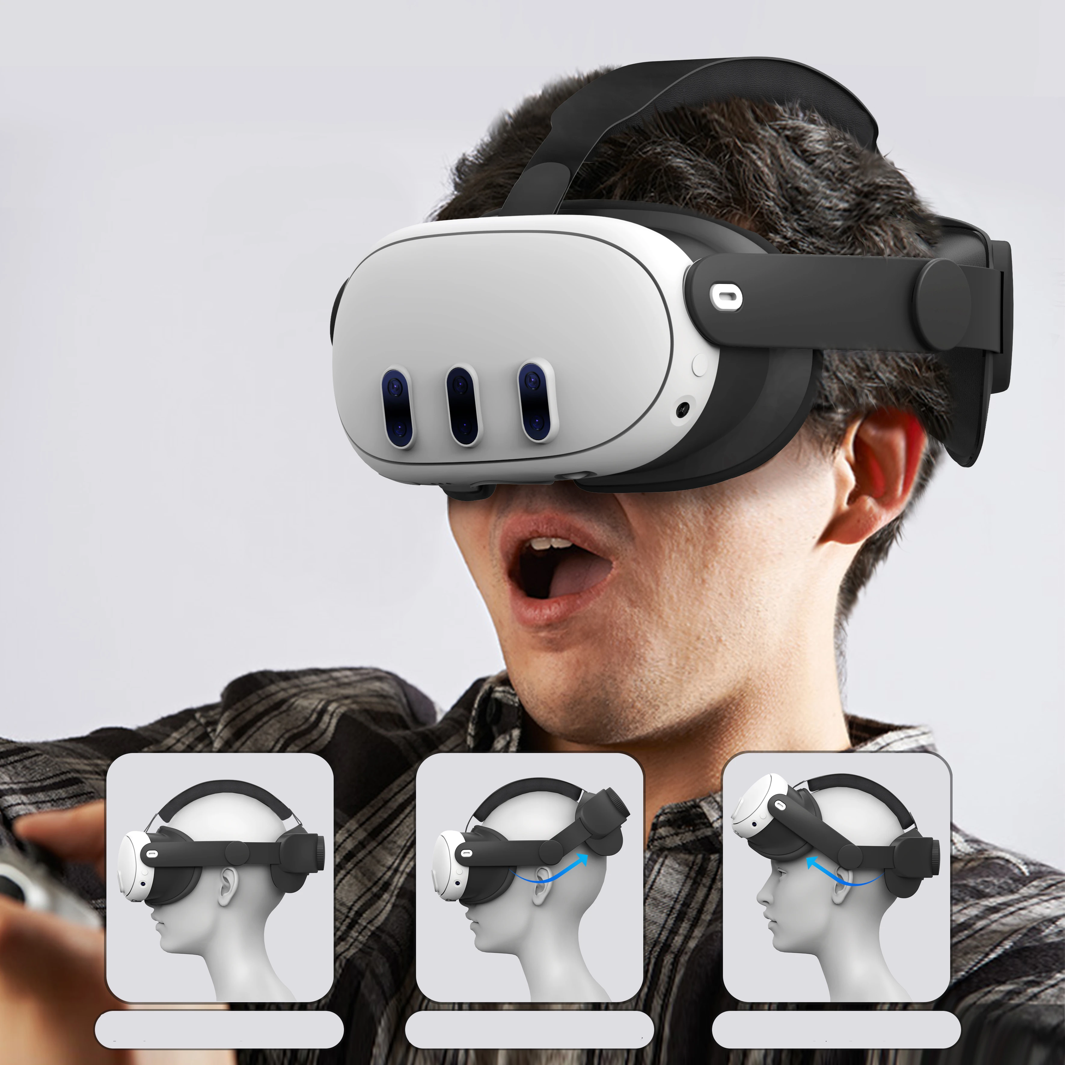 

Регулируемая повязка на голову для Meta Quest 3, очки виртуальной реальности, удобный аксессуар для снижения веса
