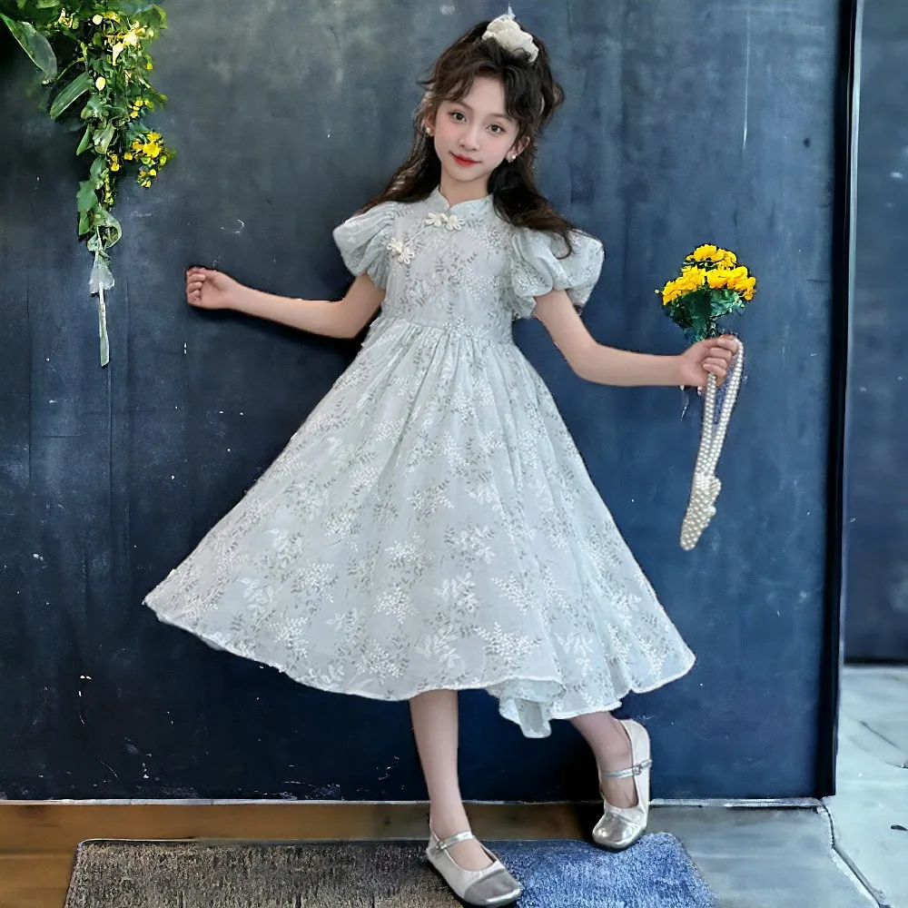

Baby Girls Outfits Floral lolita Dresses Summer Party Dress Kids Clothes Short Sleeve Kids Princess Costumes 4 6 8 9 10 11 Years