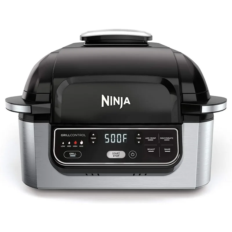 Ninja AG301 Foodi 5-in-1 Indoor Electric Grill with Air Fry, Roast, Bake & Dehydrate - Programmable, Black/Silver
Ninja AG301 Foodi 5-in-1 Indoor Electric Grill with Air Fry, Roast, Bake & Dehydrate - Programmable, Black/Silver