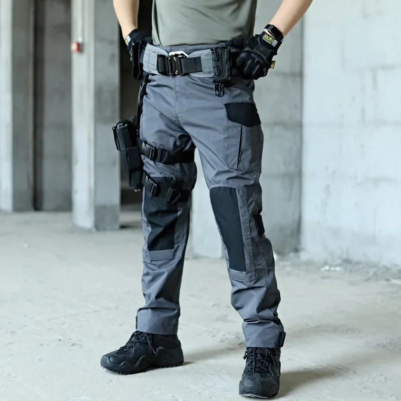 

Мужские военные тактические брюки-карго, армейские зеленые боевые брюки с несколькими карманами, серые униформы для пейнтбола, страйкбола, осенняя Рабочая одежда