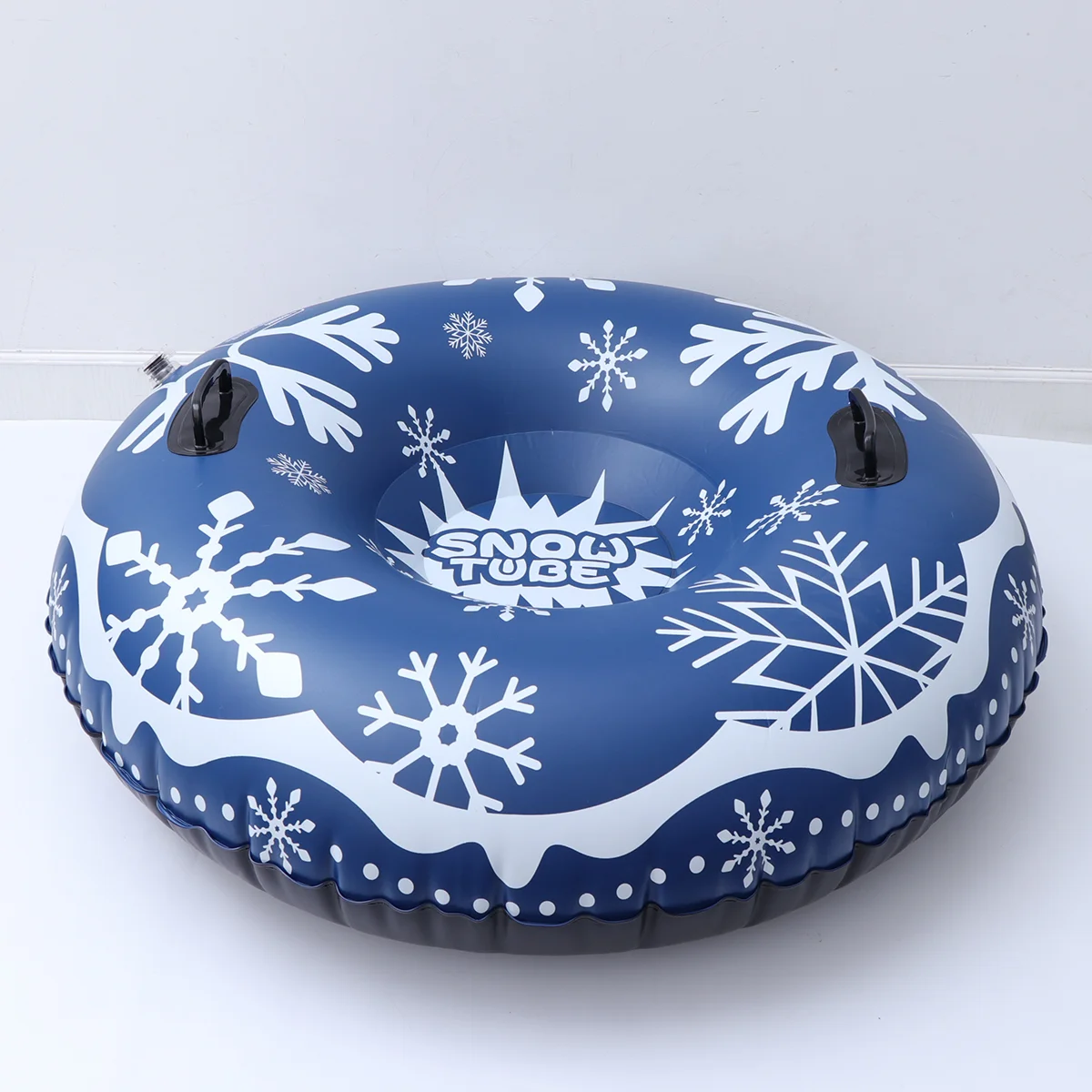 

Inches Blue Inflatable Snow Tube PVC Snowflake Printing Snow Sled Heavy Duty Circle for Skiing Skating and Snow Games