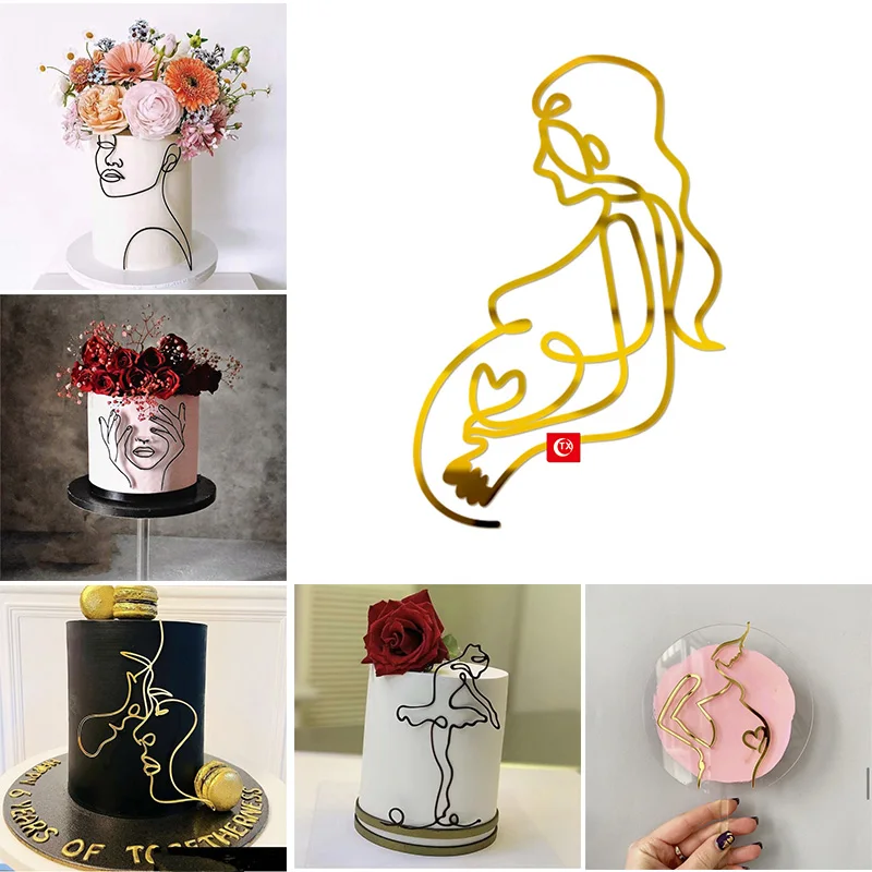 Pregnant Woman Abstract Minimalist Lines Acrylic Cake Topper Gold Ballet Birthday Cake Topper for Birthday Party Cake Decoration
Pregnant Woman Abstract Minimalist Lines Acrylic Cake Topper Gold Ballet Birthday Cake Topper for Birthday Party Cake Decoration