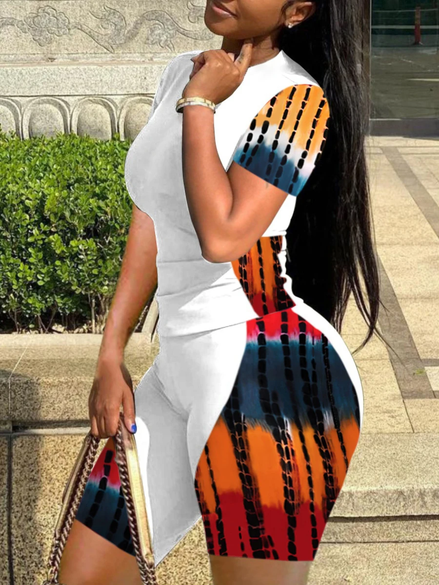 LW Plus Size Shorts Set Round Neck Tie Dye Shorts Set slim Short Sleeve T-shirt + Shorts Set Lady Summer Fashion Two Piece Set
LW Plus Size Shorts Set Round Neck Tie Dye Shorts Set slim Short Sleeve T-shirt + Shorts Set Lady Summer Fashion Two Piece Set