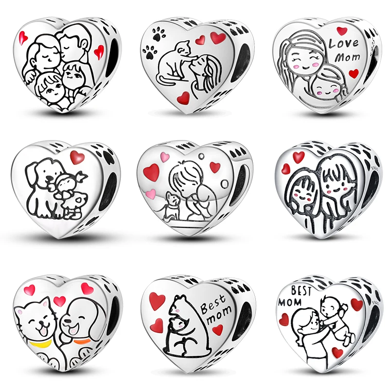 925 Sterling Silver Heart Dog Warm Family Charms Beads Fit Pandora 925 Original Bracelets Fine DIY Mother's Day Jewelry Gifts
925 Sterling Silver Heart Dog Warm Family Charms Beads Fit Pandora 925 Original Bracelets Fine DIY Mother's Day Jewelry Gifts