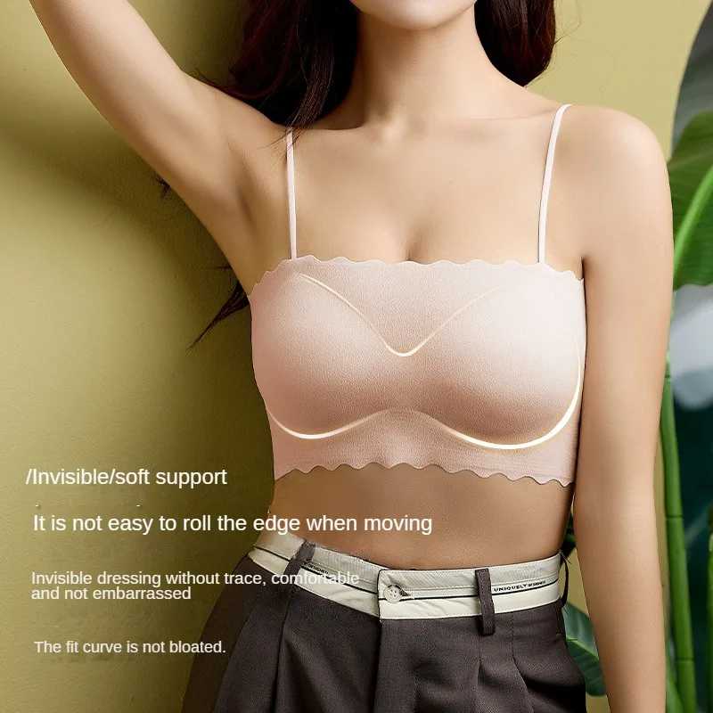 One-Piece Seamless Fixed Cup Beauty Back Underwear Women's Strapless Bra and Undershirt Spaghetti Straps Chest Wrap Bandeau Thin
One-Piece Seamless Fixed Cup Beauty Back Underwear Women's Strapless Bra and Undershirt Spaghetti Straps Chest Wrap Bandeau Thin