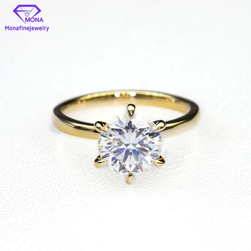Monafinejewelry Simple Style 14K Yellow Gold Ring 6 Prongs Setting 1.5ct Round Shape 7.5x7.5mm Solitaire Moissanite
Monafinejewelry Simple Style 14K Yellow Gold Ring 6 Prongs Setting 1.5ct Round Shape 7.5x7.5mm Solitaire Moissanite