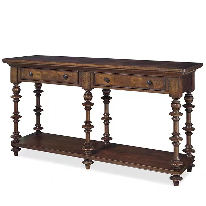 American Solid Wood Console Retro Console Tables French a Long Narrow Table Table against the Wall Table-Console
American Solid Wood Console Retro Console Tables French a Long Narrow Table Table against the Wall Table-Console