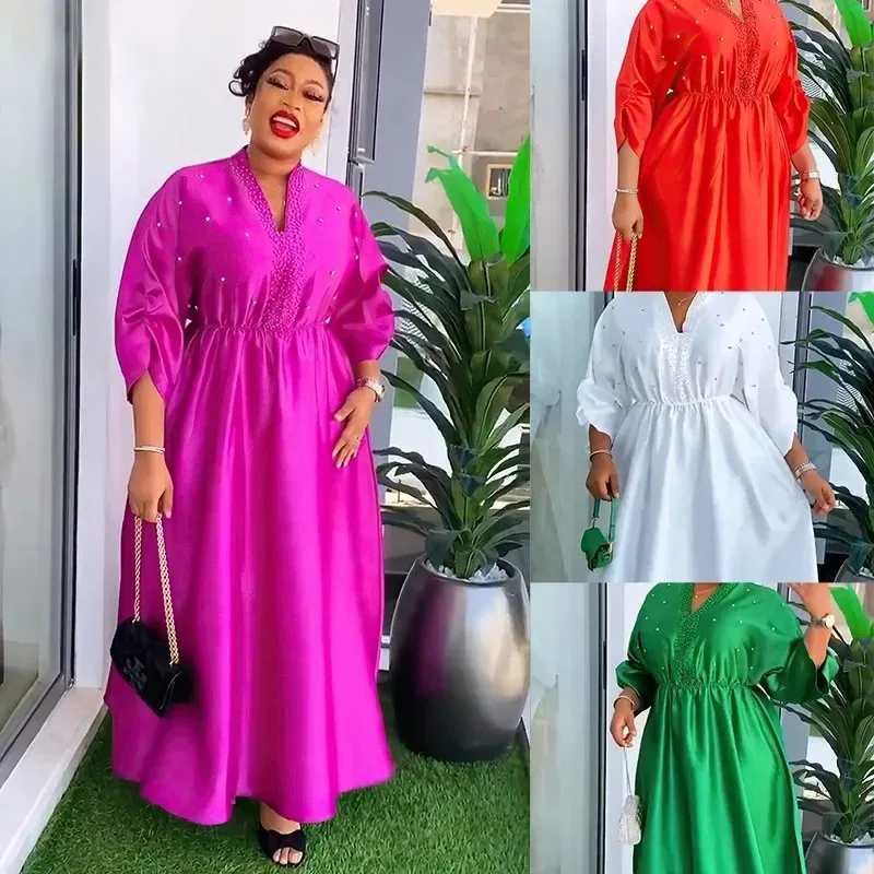 2024 Elegant African Dresses for Women Summer African 3/4 Sleeve V-neck Polyester Party Evening Maxi Dress Gowns Africa Clothing
2024 Elegant African Dresses for Women Summer African 3/4 Sleeve V-neck Polyester Party Evening Maxi Dress Gowns Africa Clothing