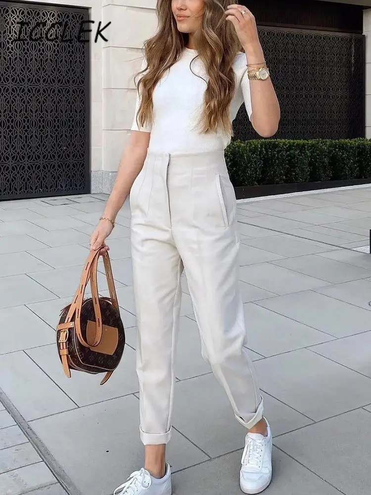 Женские брюки Icclek, весенние однотонные повседневные брюки-султанки, офисные Деловые женские брюки, свободные шикарные брюки с высокой тали...
Женские брюки Icclek, весенние однотонные повседневные брюки-султанки, офисные Деловые женские брюки, свободные шикарные брюки с высокой тали...