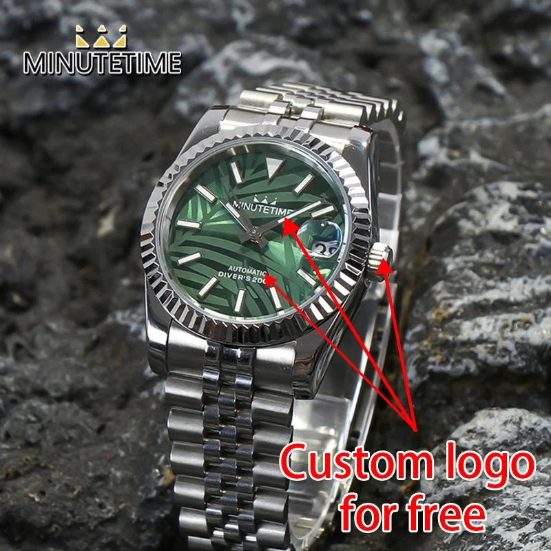 Часы MINUTETIME Custom NH35 мужские водонепроницаемые, люксовые Автоматические наручные, с зеленым листом
Часы MINUTETIME Custom NH35 мужские водонепроницаемые, люксовые Автоматические наручные, с зеленым листом
