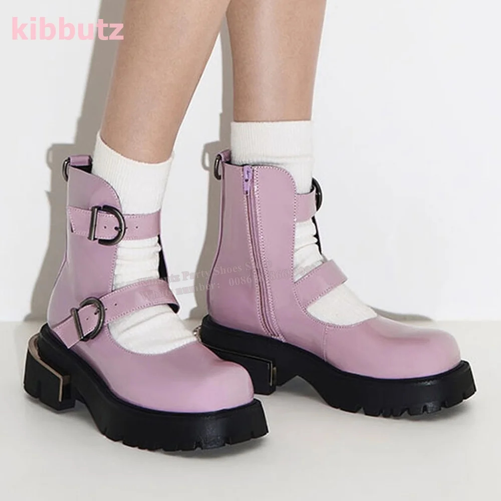Belt Buckle Ankle Boots Genuine Leather Solid Color Pink Back Zipper Square Toe Metal Chunky Heel Elegant Concise Women Shoe New
Belt Buckle Ankle Boots Genuine Leather Solid Color Pink Back Zipper Square Toe Metal Chunky Heel Elegant Concise Women Shoe New