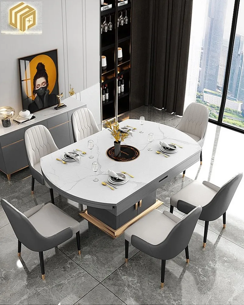 Lightweight and luxurious variable circular with electromagnetic stove, expandable and simple storage, modern living room dining
Lightweight and luxurious variable circular with electromagnetic stove, expandable and simple storage, modern living room dining