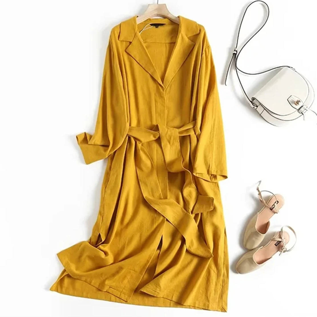 Dave&Di Casual Fashion Linen Dress Women Indie Folk Morocco Style Yellow Color Notched Long Shirt Dress
Dave&Di Casual Fashion Linen Dress Women Indie Folk Morocco Style Yellow Color Notched Long Shirt Dress