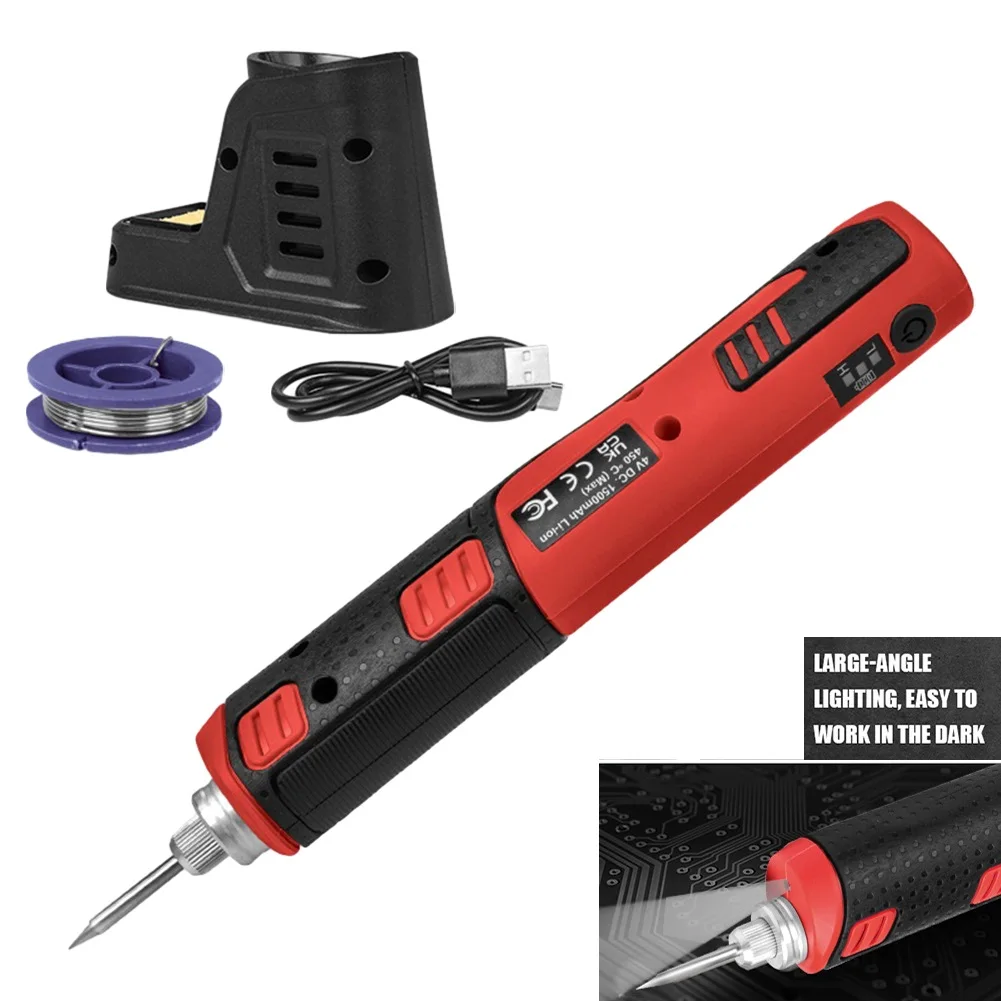USB Cordless Electric Soldering Iron Portable Welding Pen Lithium Battery Rechargeable Internal Heating Solder Iron Welding Tool
USB Cordless Electric Soldering Iron Portable Welding Pen Lithium Battery Rechargeable Internal Heating Solder Iron Welding Tool