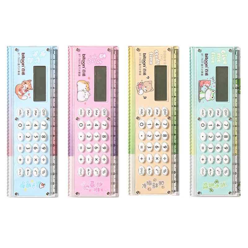 

Mini Portable Calculators Ruler with 8-Digit LED Display 1 x Cell Battery Powered for Smart Calculator Ruler Pocket Size