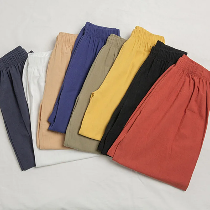 Women Casual Loose Cozy Harem Pants for 2026 New Summer Elastic Waist Beach Linen Pants Solid Color All-match Lantern Trousers 42 Sd7e5e820c0624731b66ee4d2eeeecb3dB