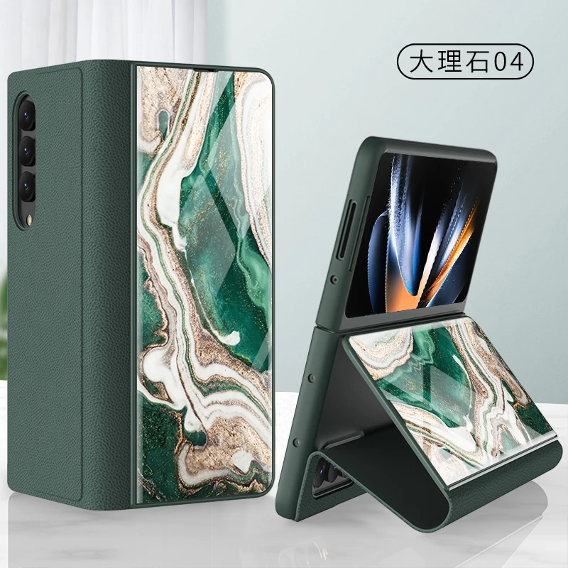 Роскошный чехол с откидной крышкой из закаленного стекла и кожи для Samsung Galaxy Z, складной чехол 4, противоударные чехлы с подставкой для Z Fold4
Роскошный чехол с откидной крышкой из закаленного стекла и кожи для Samsung Galaxy Z, складной чехол 4, противоударные чехлы с подставкой для Z Fold4