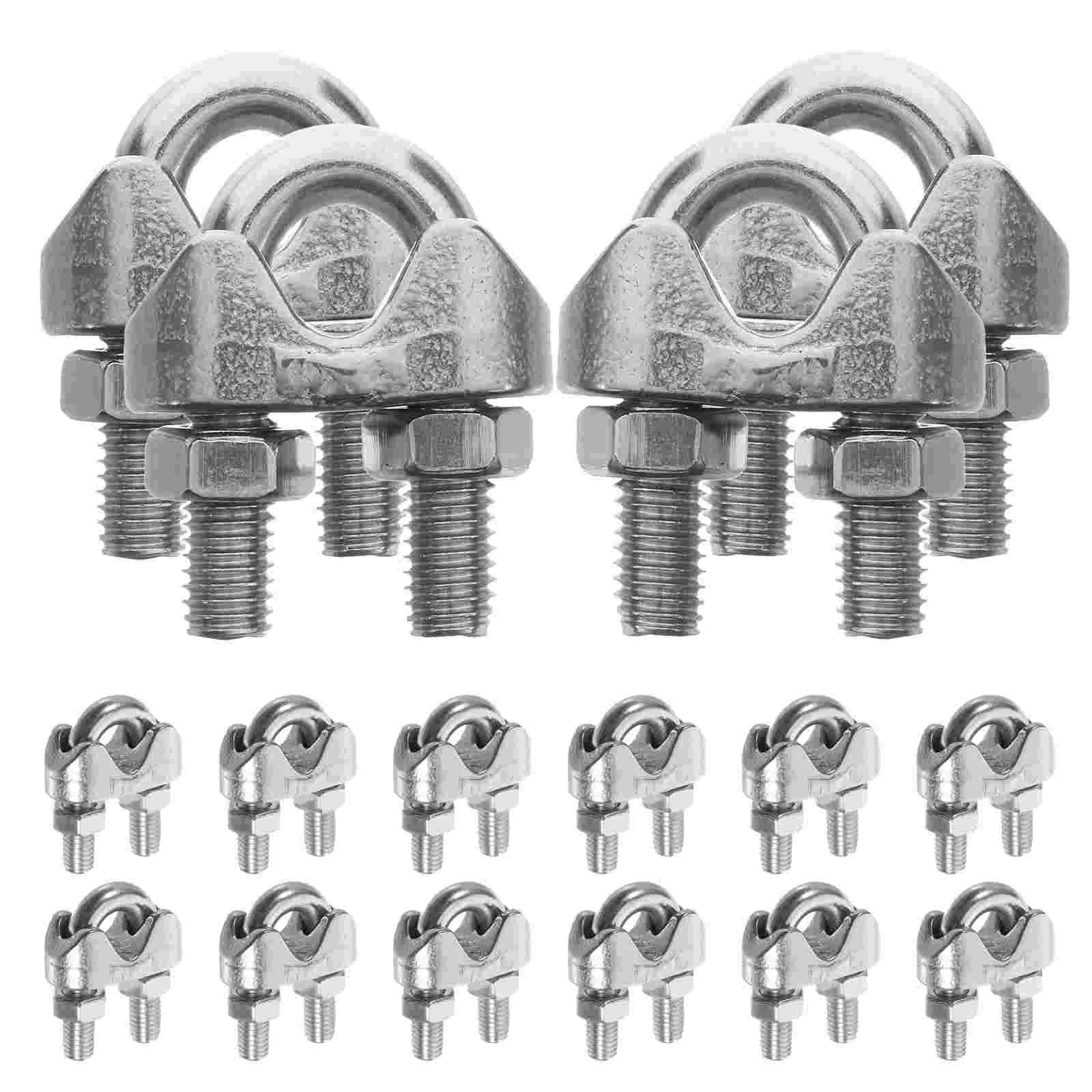 20 Pcs Cable Clamp Wire Clamps For Cables Metal Rope Stainless Steel Clip Small Winch
20 Pcs Cable Clamp Wire Clamps For Cables Metal Rope Stainless Steel Clip Small Winch