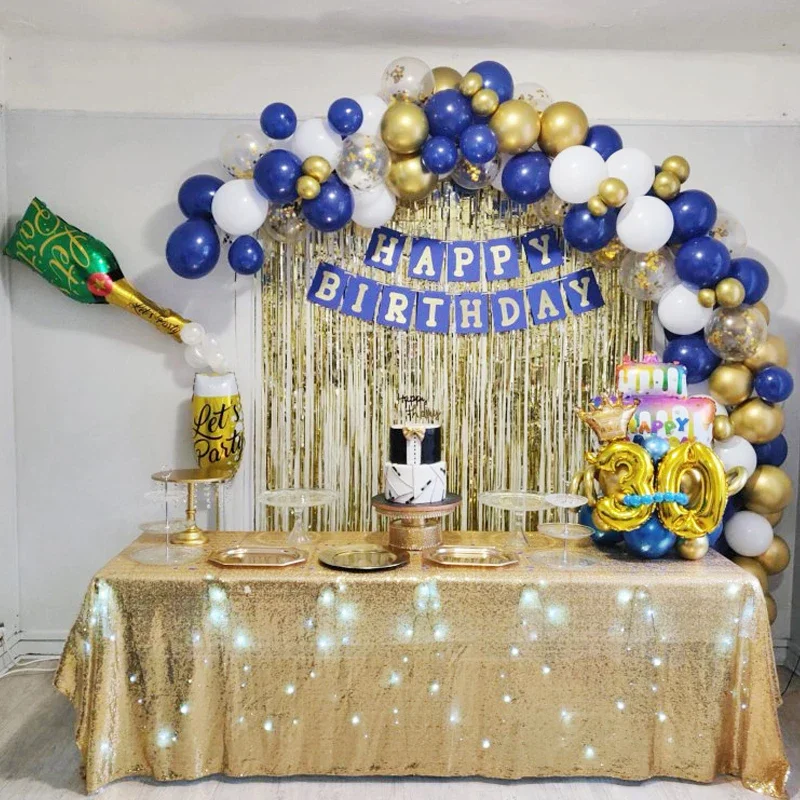 

Navy Blue Gold Metallic Balloon Arch Kit - 102pcs/Lot, Confetti Boy Party Decoration, Arche Ballon Anniverssaire Birthday Decor