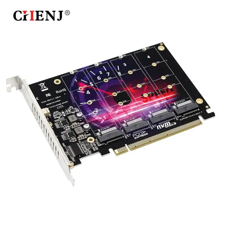 1pc 4 Port M.2 NVMe SSD to PCIE X16M Key Hard Drive Converter Reader Expansion Card 4 x 32Gbps Transfer Speed (PH44)
1pc 4 Port M.2 NVMe SSD to PCIE X16M Key Hard Drive Converter Reader Expansion Card 4 x 32Gbps Transfer Speed (PH44)