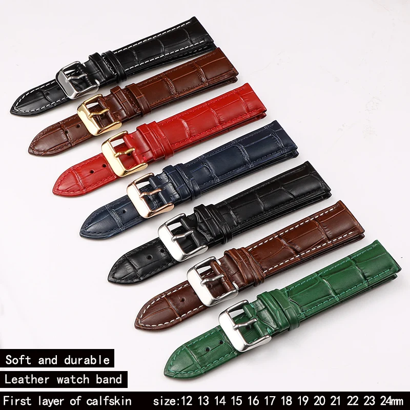 

Universal Replacement Leather Watch Strap Leather Watchband for Men Women 12mm 14mm 16mm 18mm 19mm 20mm 21mm 22mm Watch Band