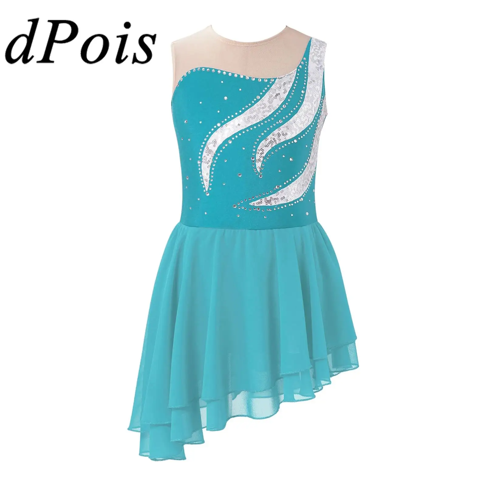 Kids Girls Ice Skating Clothes Sequins Rhinestone Dancing Clothing Sleeveless Gymnastics Leotard Teens Figure Skating Dress
Kids Girls Ice Skating Clothes Sequins Rhinestone Dancing Clothing Sleeveless Gymnastics Leotard Teens Figure Skating Dress