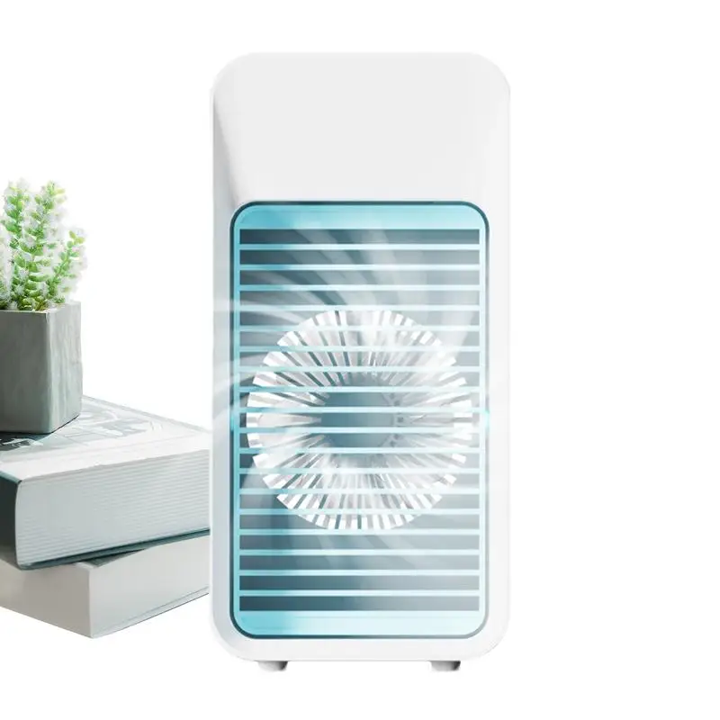 

Portable Air Conditioner Air Cooler With Colorful Night Lights Desk Fan Table Fan With 3 Speeds Quiet Personal Air Cooler For