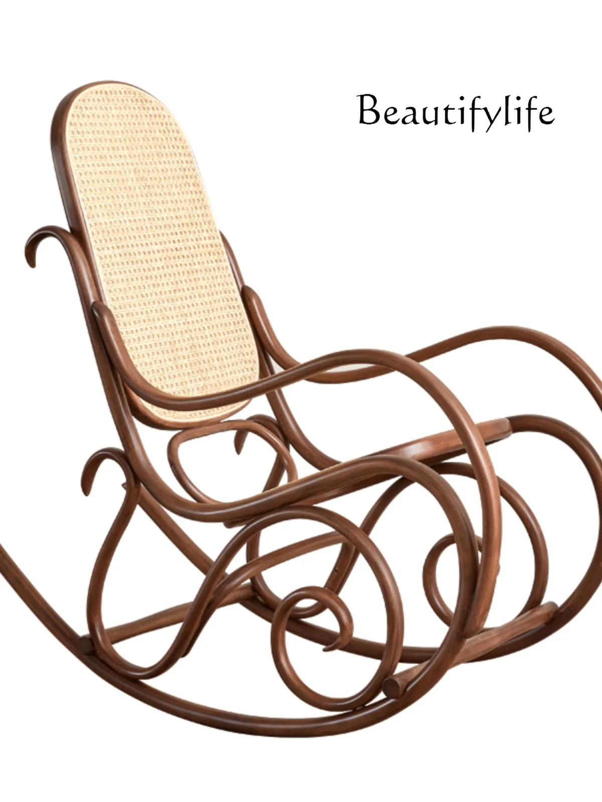 Rattan Beech Solid Wood Full Curved Wooden Rocking Chair Classic Log Balcony Home Recliner
Rattan Beech Solid Wood Full Curved Wooden Rocking Chair Classic Log Balcony Home Recliner